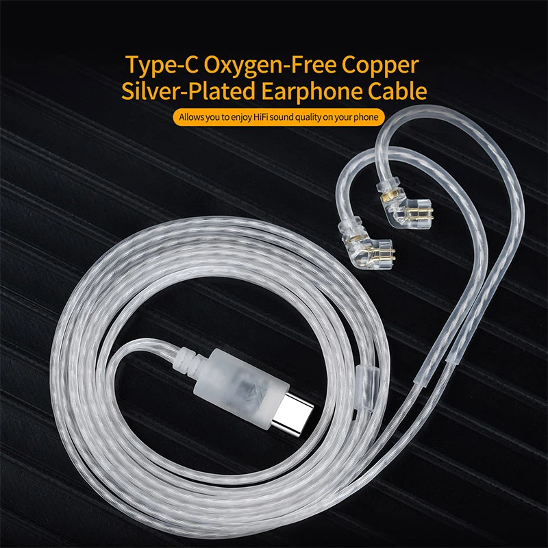 Usb C Earphone - KZ Earphones Cable OFC Silver Plated