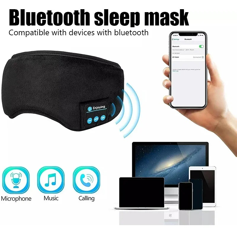 3D Eye Mask Bluetooth Headphon - Bluetooth Headset On Ear ulasan dan harga