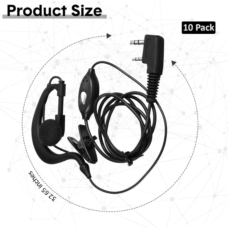 10pcs Walkie Talkie Earpiece w - Wired Earphone Mic ulasan dan harga