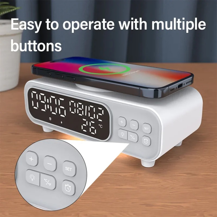 15W Wireless Charger Time Alar - Usb C Earphone ulasan dan harga