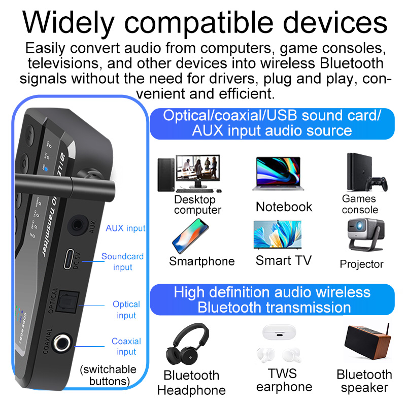 Bluetooth 5.3 Audio Transmitte - Bluetooth Adapter Receiver ulasan dan harga